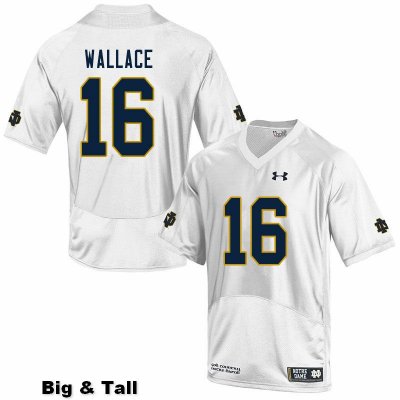 Notre Dame Fighting Irish Men's KJ Wallace #16 White Under Armour Authentic Stitched Big & Tall College NCAA Football Jersey AKI6699IW